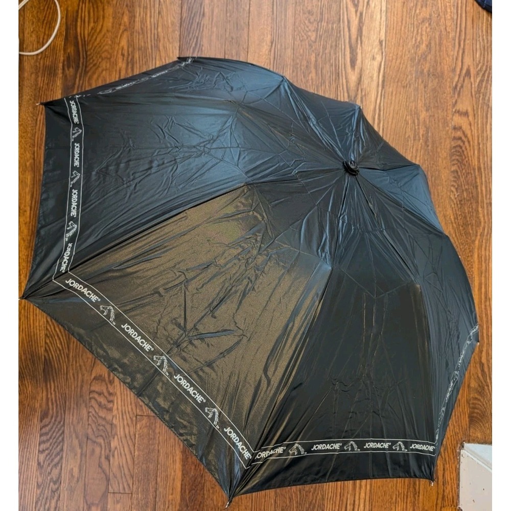 Vintage Jordache Designer Jeans Brand 1980's Umbrella Black & White W Horse Head